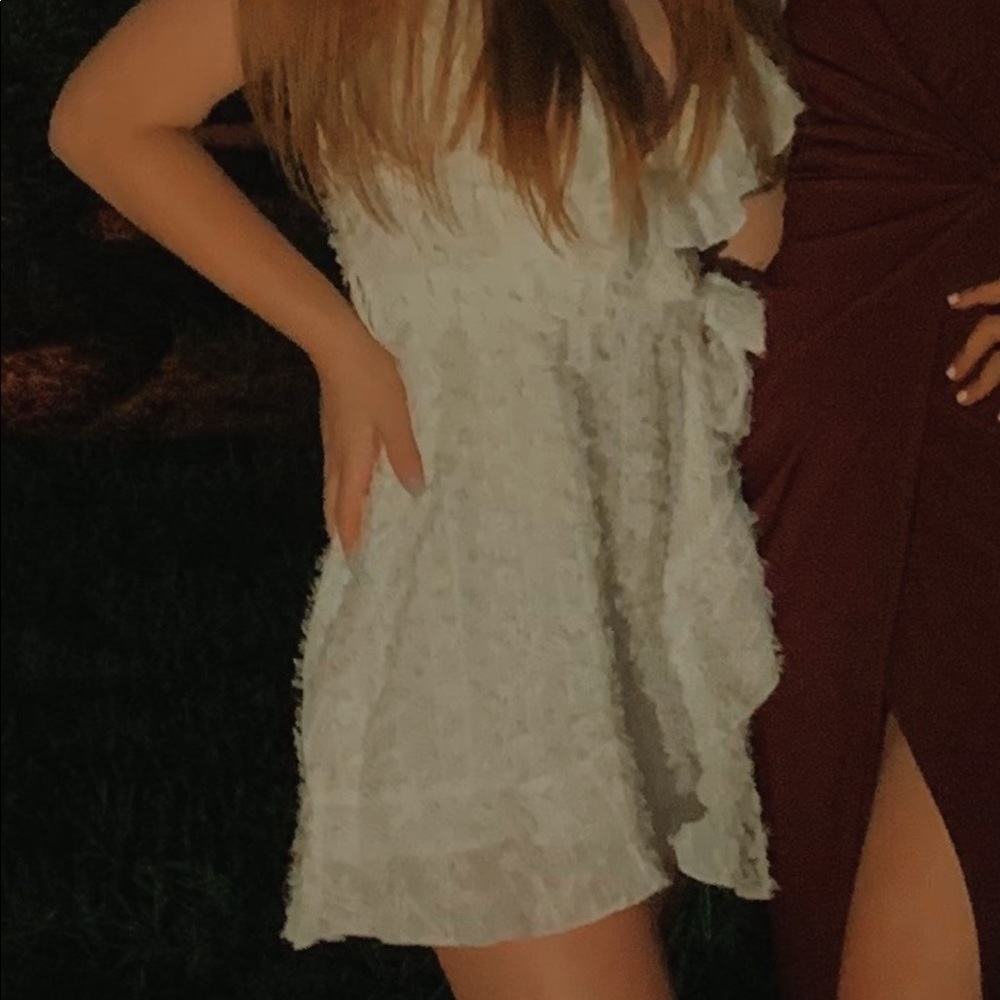 Amazon White Ruffle Dress - Picture 2 of 2